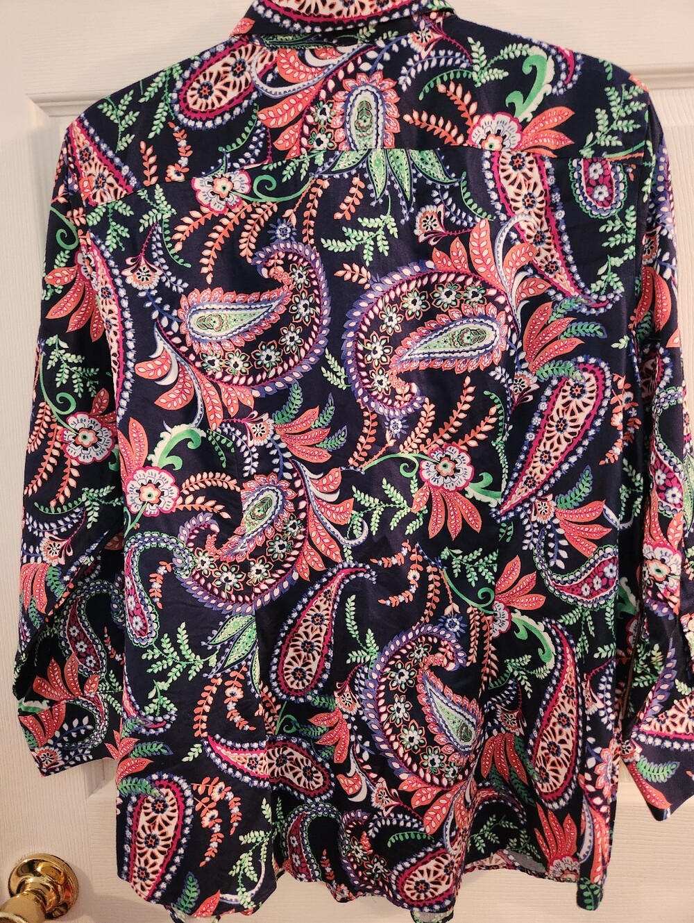 Chaps Multicolor Paisley Button-Down Shirt - Navy Base, sz XL - Picture 5 of 5